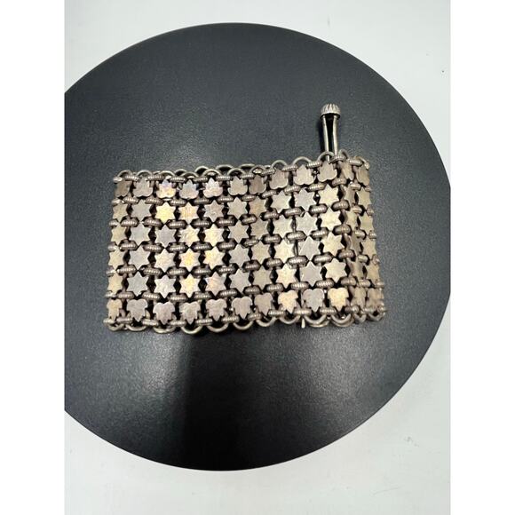 Vintage Wide Sterling Silver Chainmail Mesh 115g Ornate Clasp Statement Bracelet - Picture 6 of 15